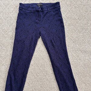 Adrienne Vittadini Jacquard Navy Blue/Black Trousers